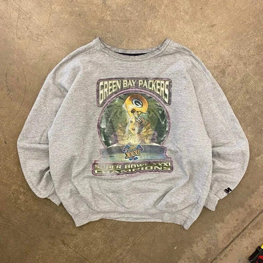 Vintage 90s Starter Green Bay Packers NFL Super Bowl XXXI Crewneck Sweatshirt XL